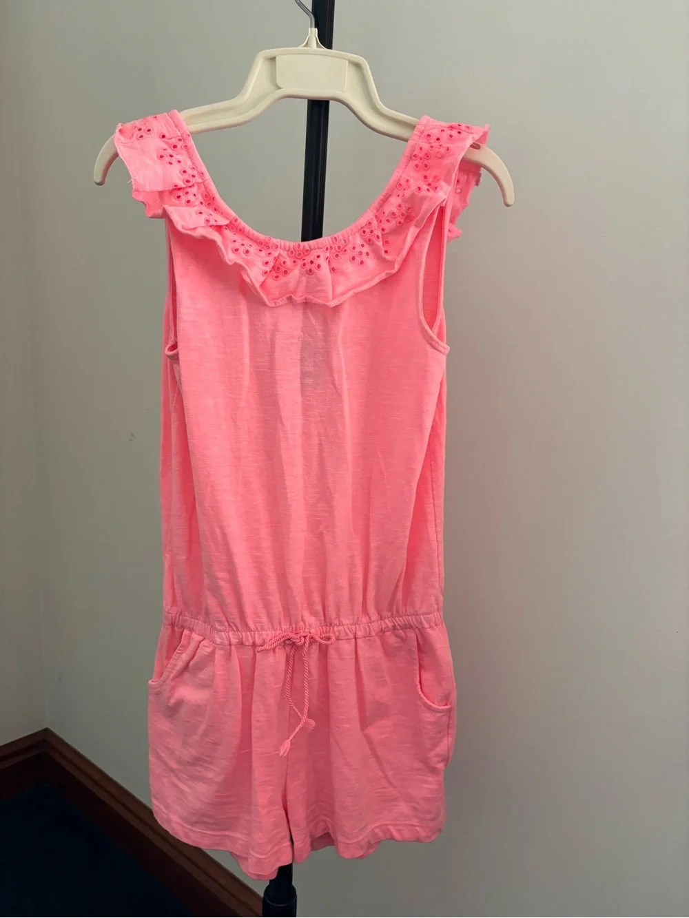 GAP Girls Pink Eyelet Ruffle Romper